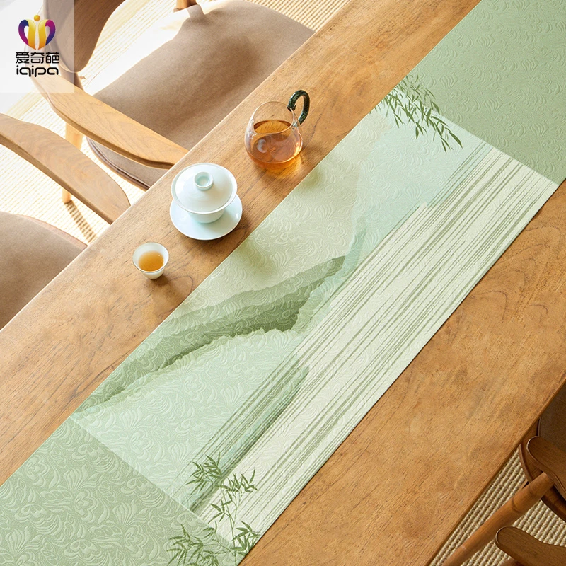 爱奇葩原创竹翠中式禅意桌旗茶席高端茶旗茶台桌布长条茶桌垫布