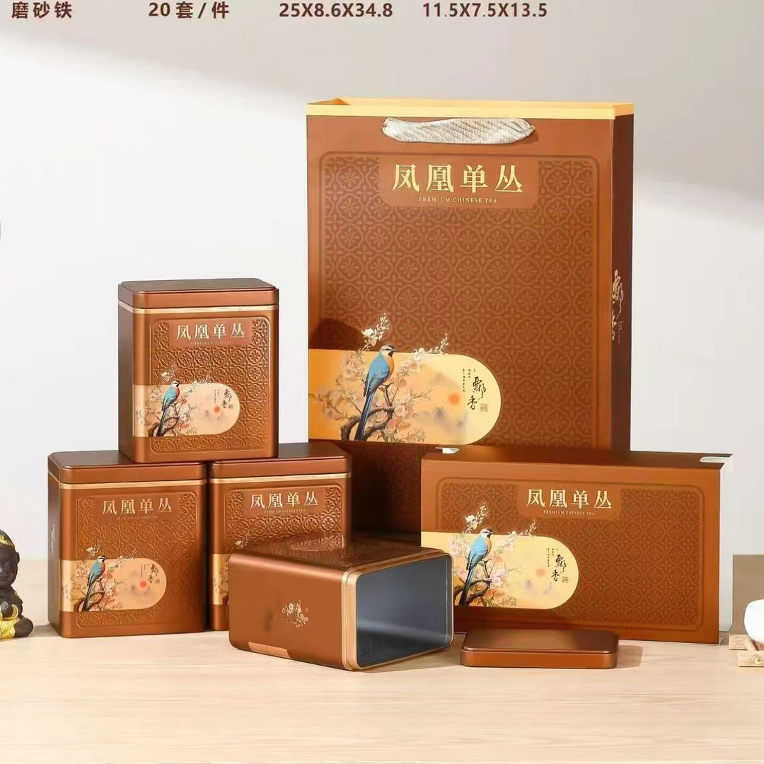 英歌袍单丛中火浓香型四罐一斤装棕色-鸟语花香