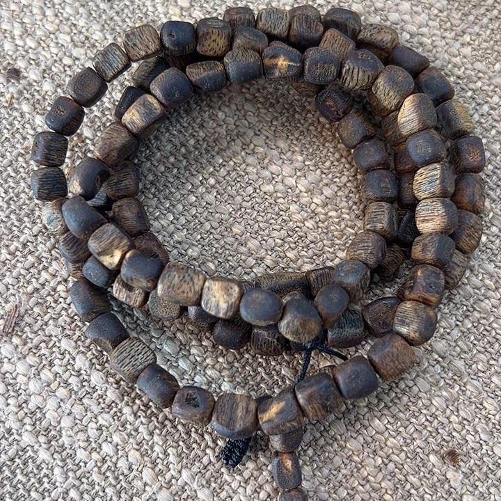 沉香手串沉水板头瘤疤多圈28克