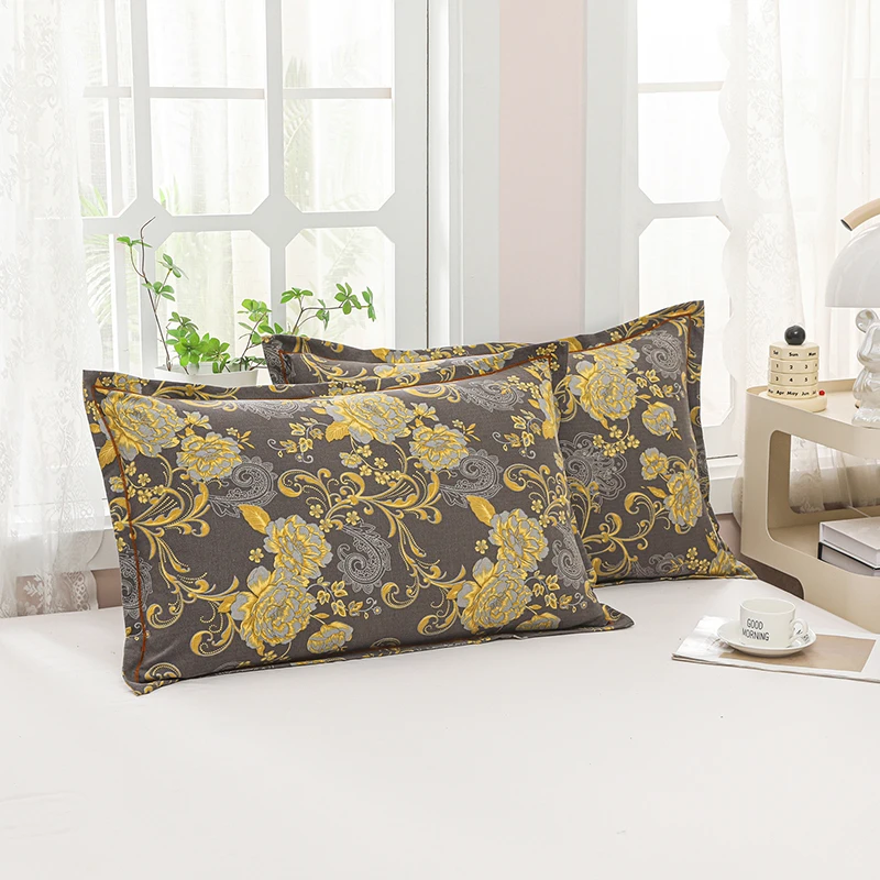 2025新款双层纱一字绣枕套48X74尺寸一对2只宿舍学生夏季枕头皮