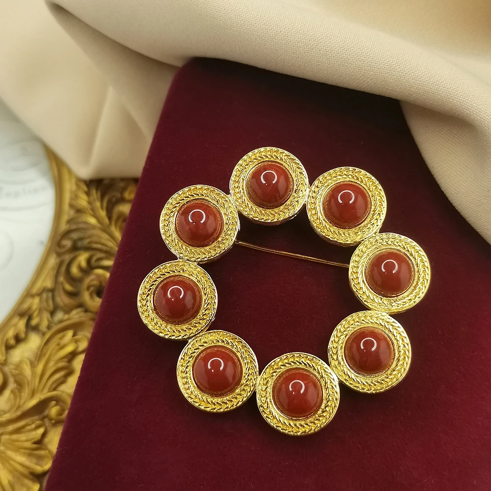 MONET中世纪朱红果冻胸针[2501061-057]