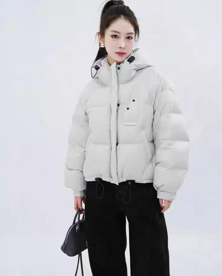 【青8810】新款羽绒服女加厚连帽宽松面包服时尚潮流百搭保暖外套