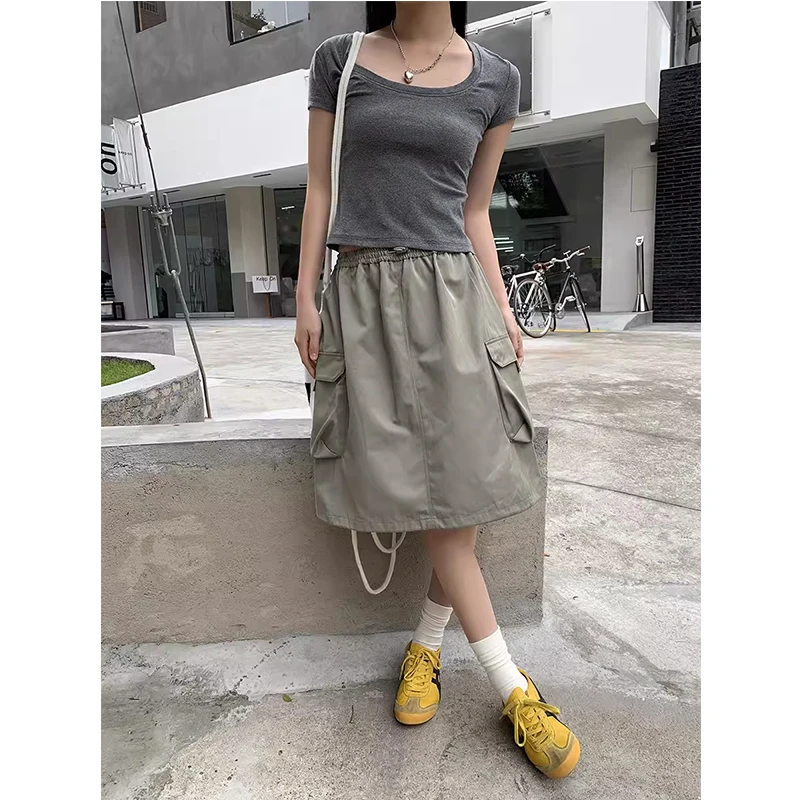 【粥粥清仓】小众气质显瘦小个子工装半身裙241V0204