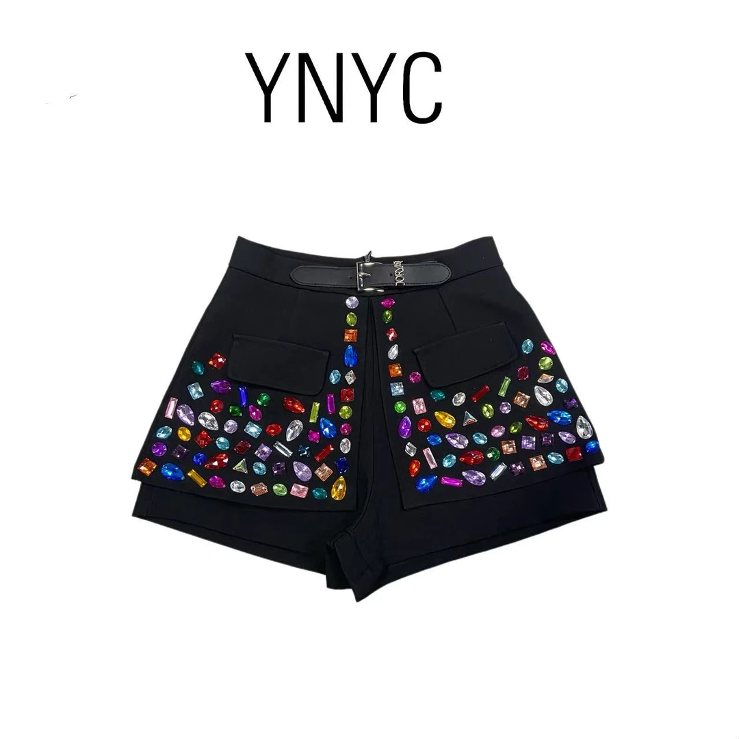YNYC【依诺原创定制款不退不换】 重工钉珠百搭A字阔腿裤 DZ250991