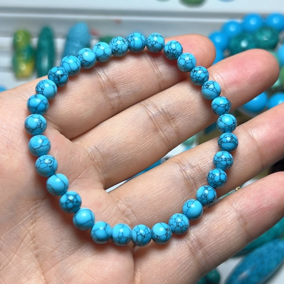 卡6+蓝花珠子手串手链