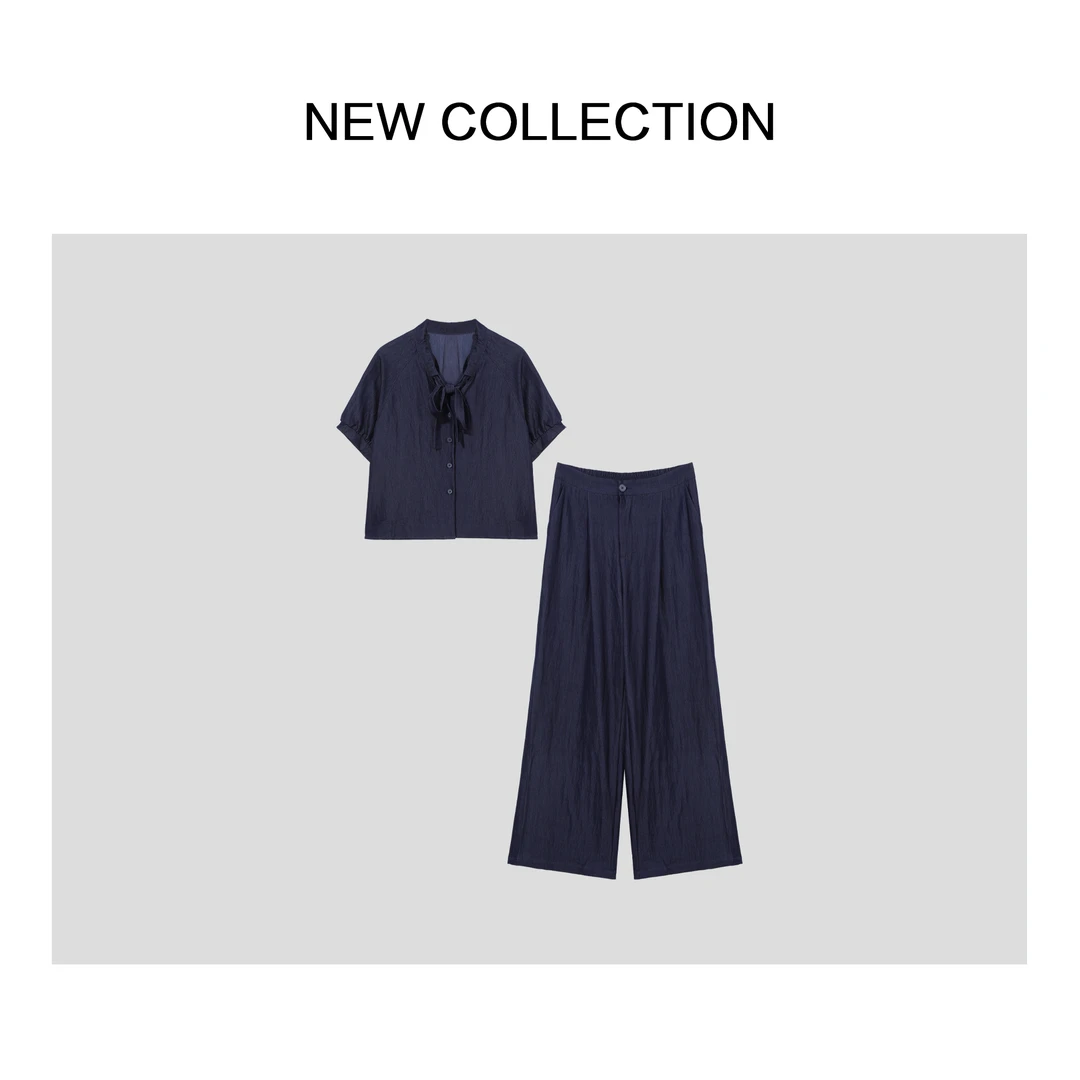 【艺菲专属】新款夏季气质设计感上衣+裤子两件套 D5526060