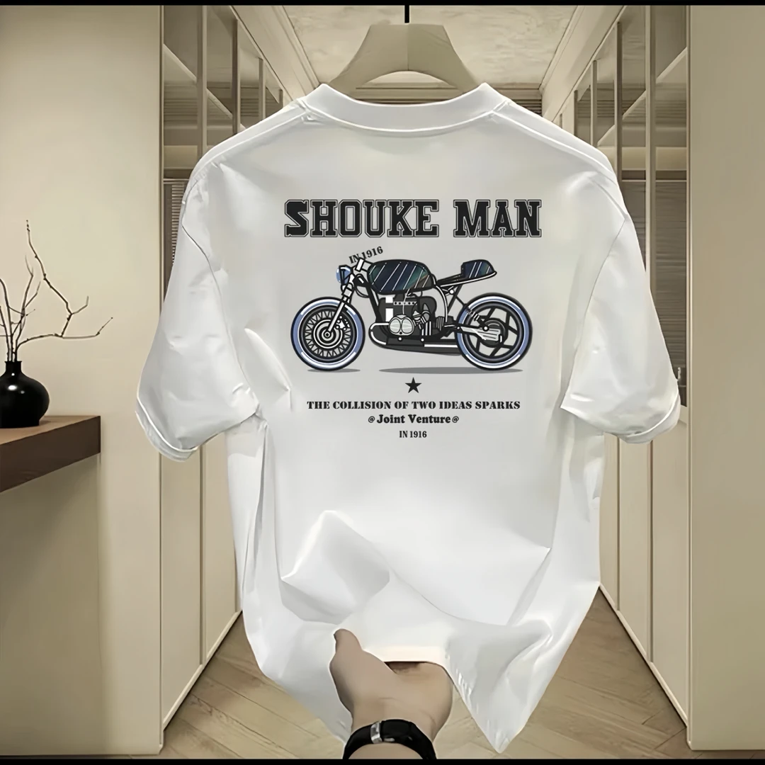 时尚春夏季男士新款潮牌短袖帅气青年网红轻奢品质ins简约上衣服