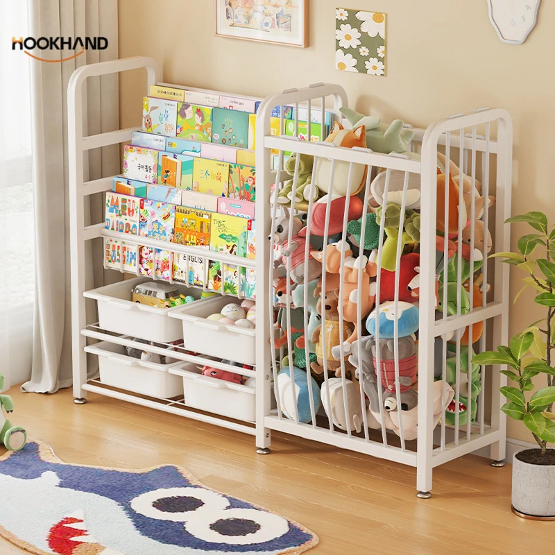 儿童书架绘本架书本玩具收纳架一体简易家用置物架落地宝宝阅读架