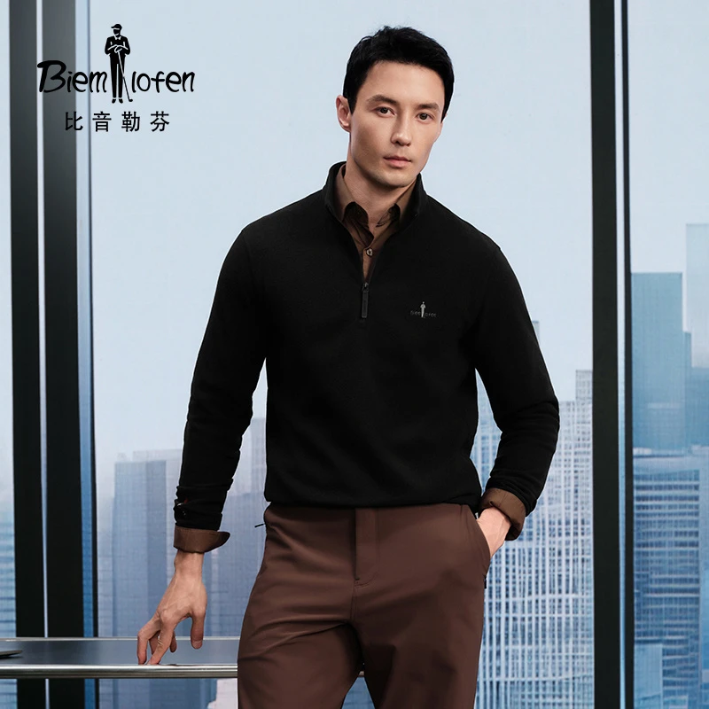 【动态保暖之王】比音勒芬25秋冬新款抓绒T恤轻量立领拉链长袖男士