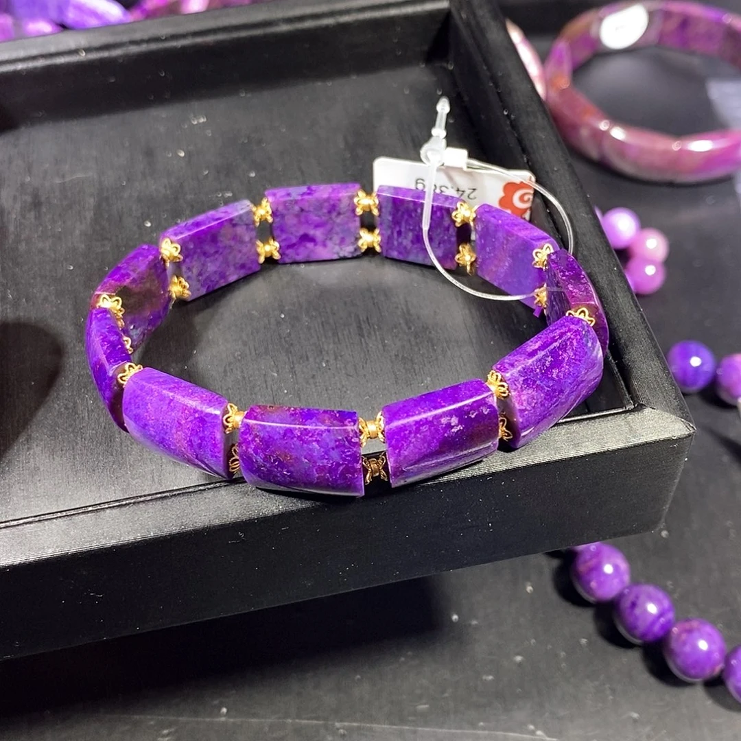 苏纪石（舒俱来）未镶嵌南非舒俱来皇家紫镯排