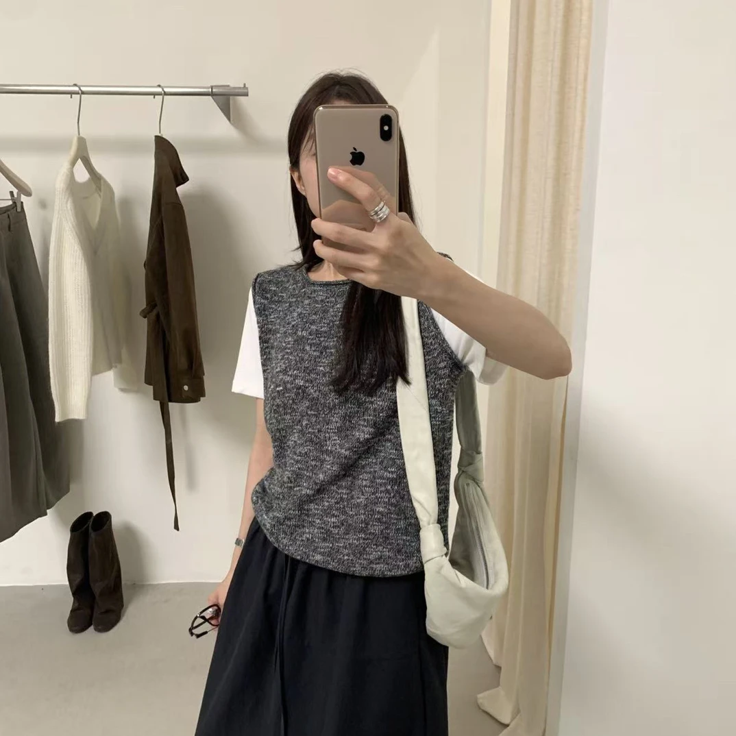 C/5613 韩系ins风宽松休闲针织背心毛衣马甲 9-23