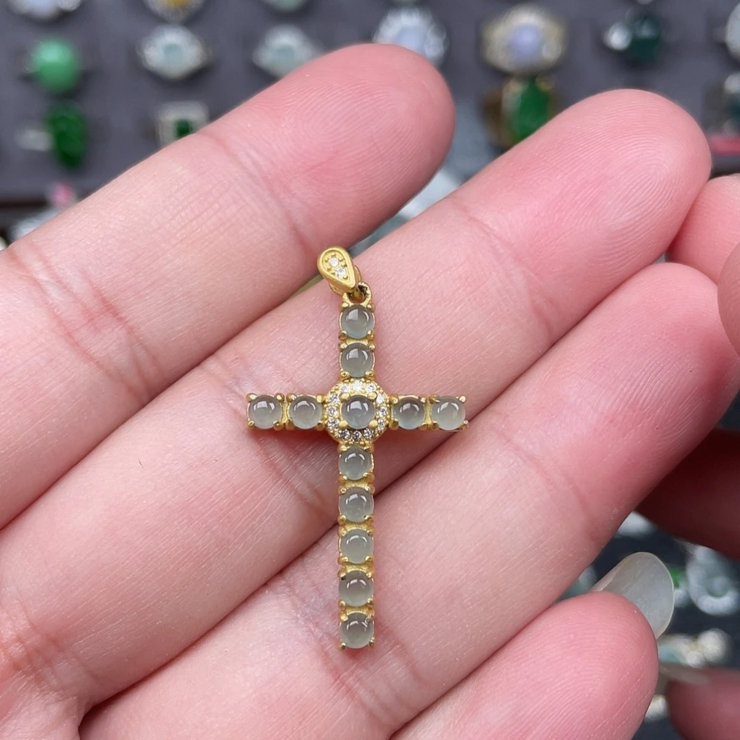 翡翠银S925镶嵌颈饰