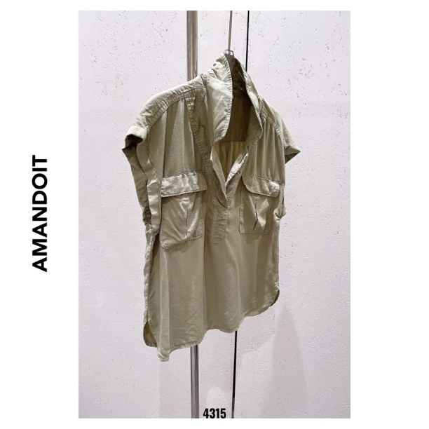 4315丨老钱风重工洗水舒软宽松短袖衬衫