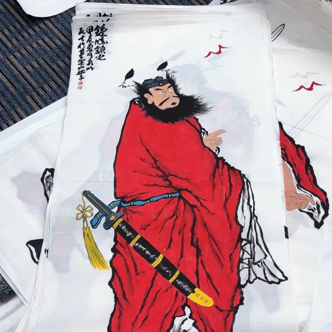 国画丁立民四尺童