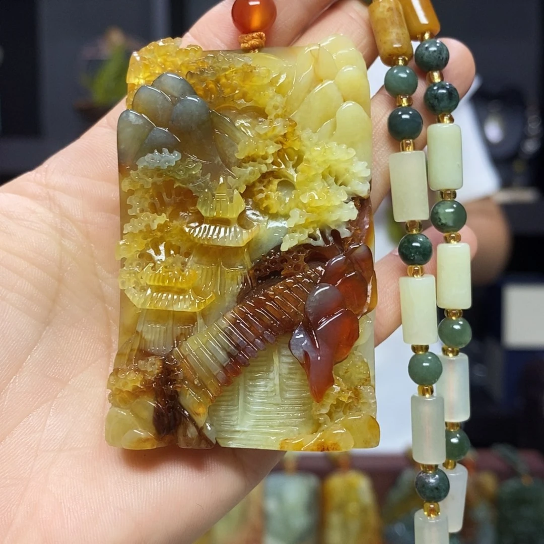 未镶嵌岫玉挂件吊坠
