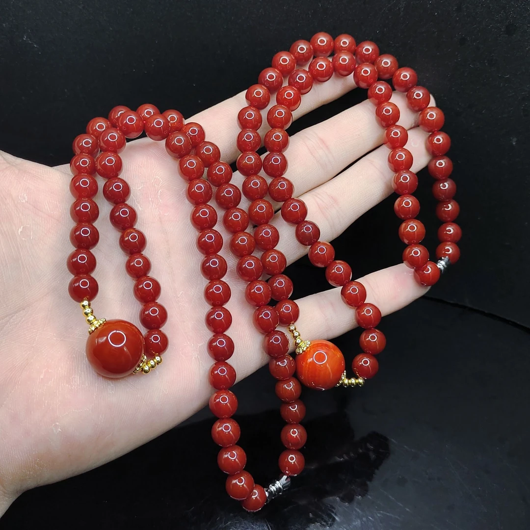 【老三珠宝】牛血红玛瑙DIY毛衣链B1【多样性发其一】