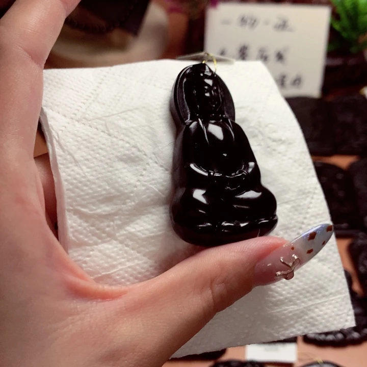 天然缅甸a货钢琴黑挂件