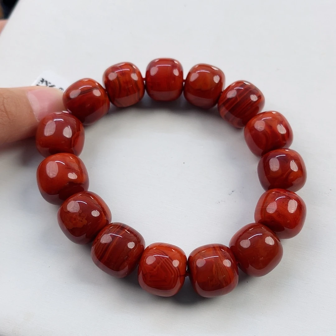 手链未镶嵌南红玛瑙瓦西牛血红典藏级老型单圈15mm