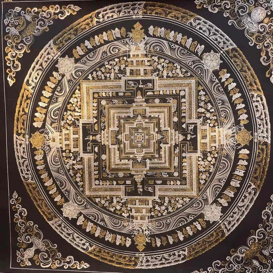 卷轴画手绘唐卡 50厘米时轮