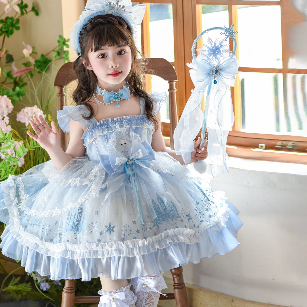 女童爱莎洛丽塔连衣裙夏装新款儿童生日表演礼服裙子
