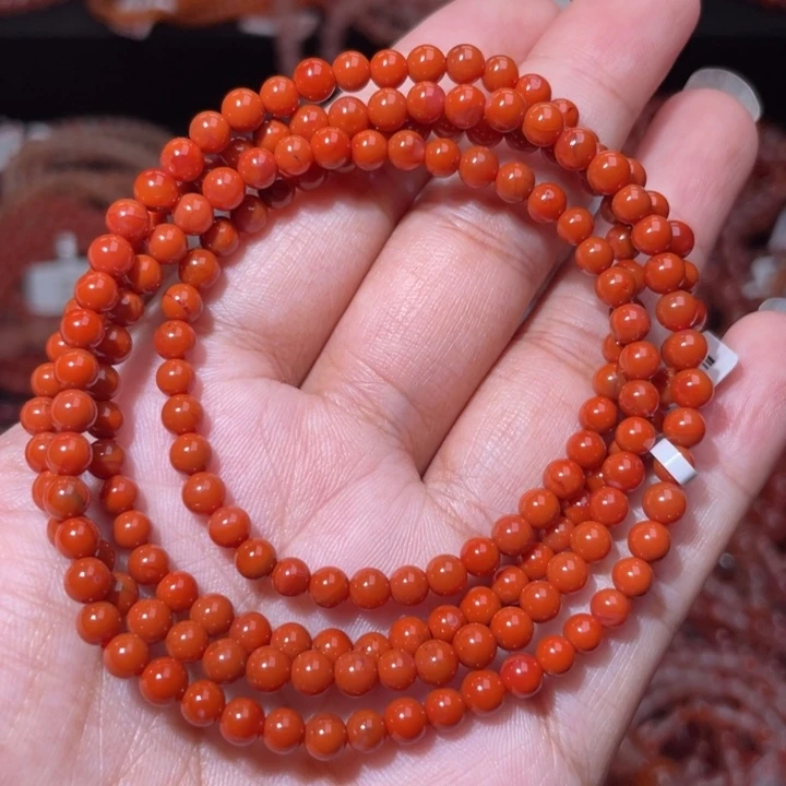 南红玛瑙柿子红多圈4+未镶嵌43528