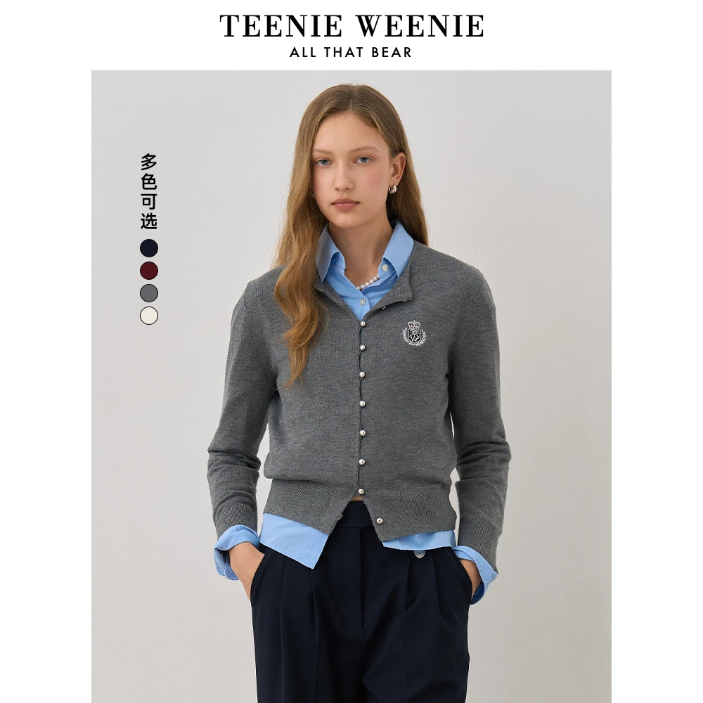 【达人专属】TeenieWeenie小熊女装开衫25学院徽章毛衣TTCK256303I