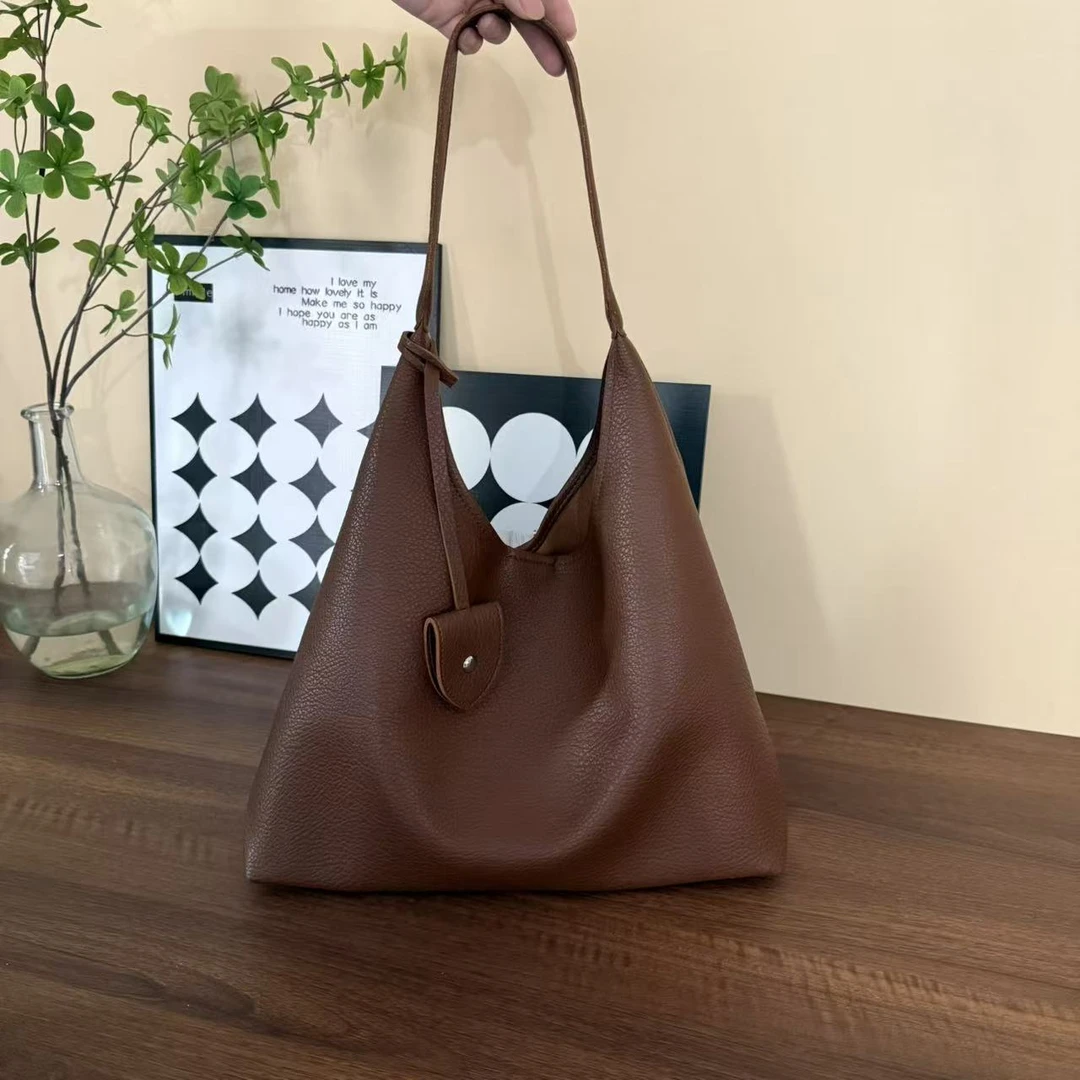 韩版简约复古大容量腋下包包女2025新款时尚单肩包百搭托特包包