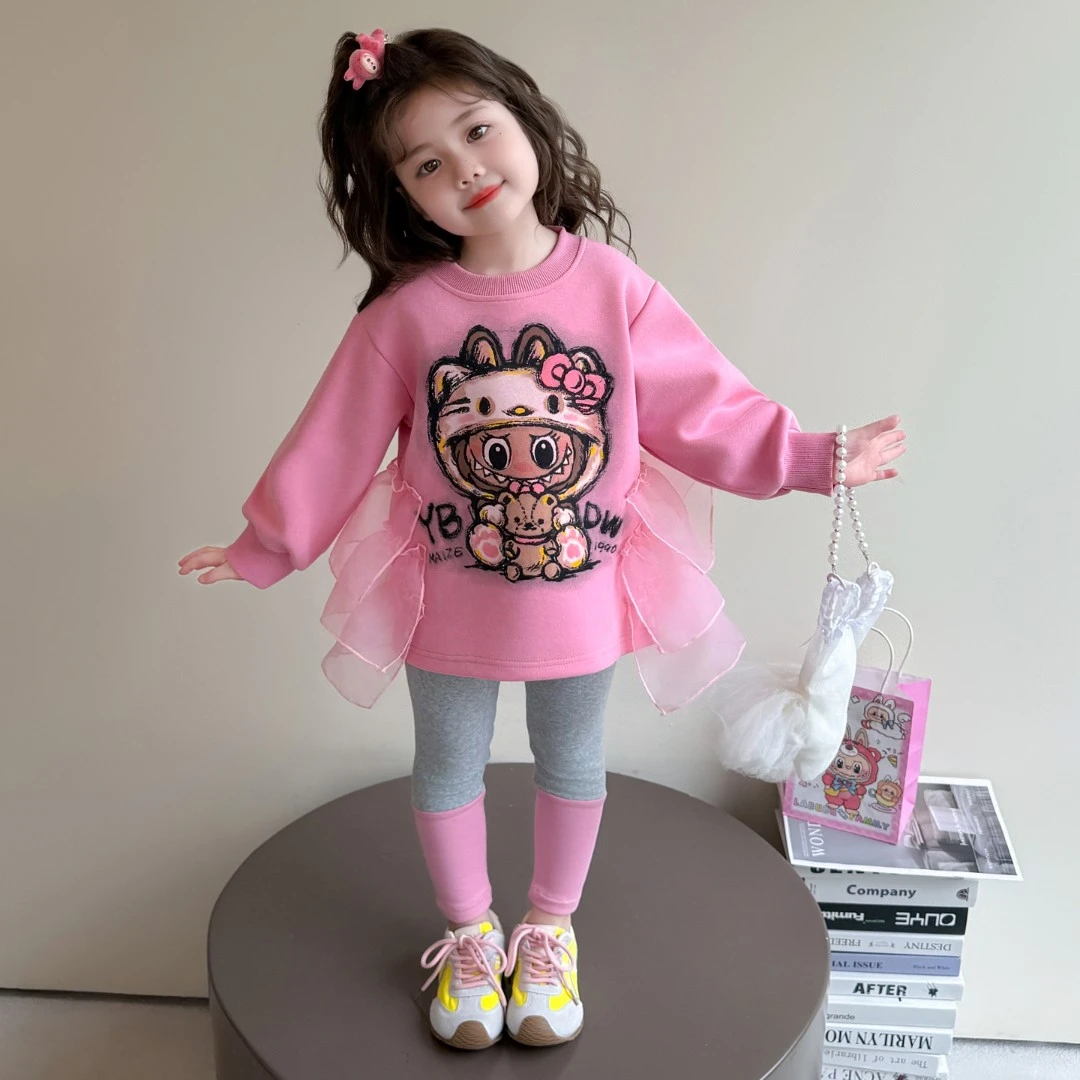 女童秋装套装2025新款4-6岁幼儿园潮款小童女宝春秋季洋气两件套