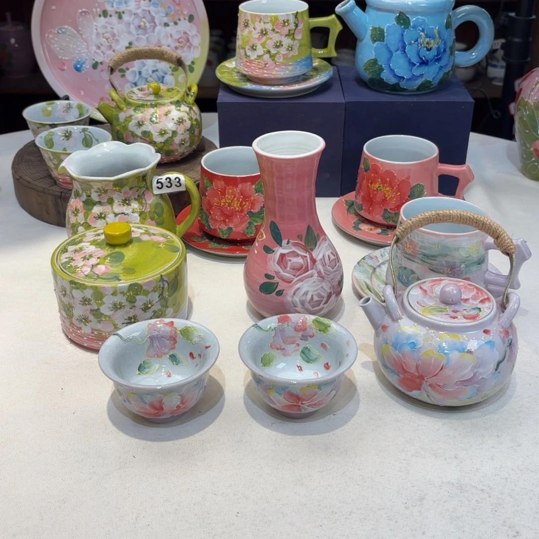 景德镇手绘高温釉下彩陶瓷茶具