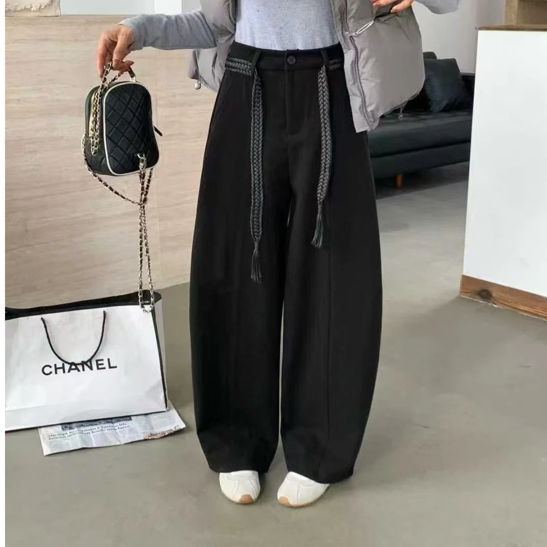 【珊珊服饰】秋季新款磨毛弯刀显瘦休闲裤