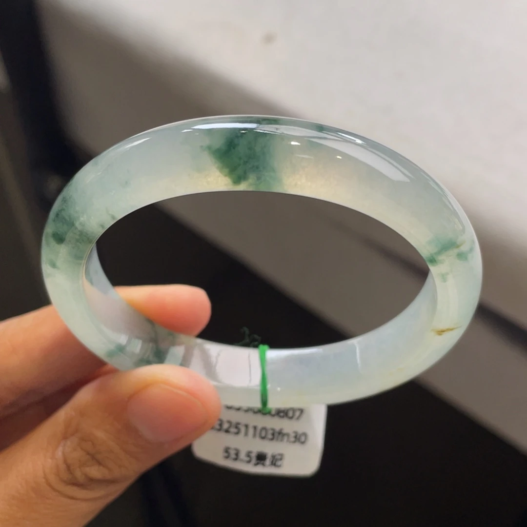 翡翠未镶嵌手镯起光冰飘花贵妃手镯【强推】