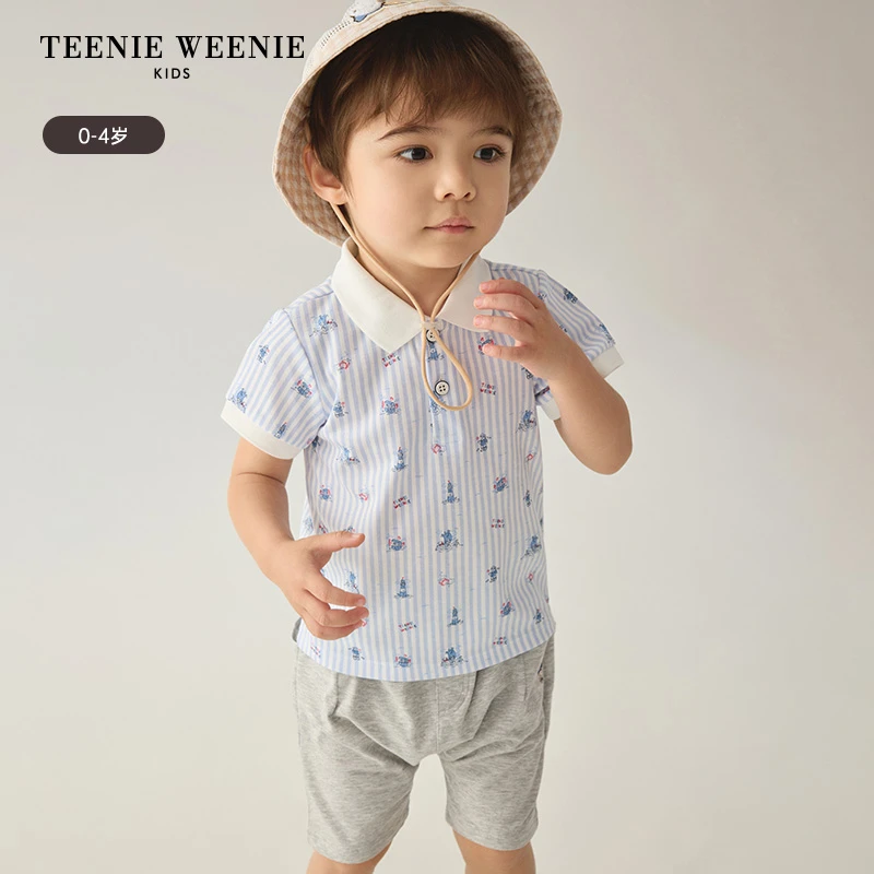 TEENIEWEENIE维尼熊 24夏季男宝宝航海风休闲POLO衫T0HA242408A