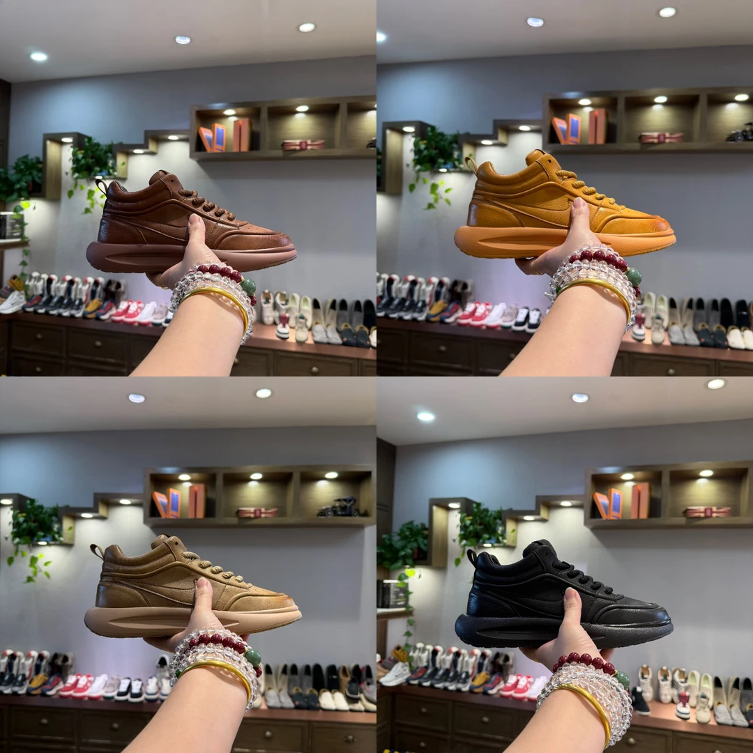 2025新款男鞋时尚百搭高颜值帅气运动休闲鞋增高厚底复古做旧男鞋