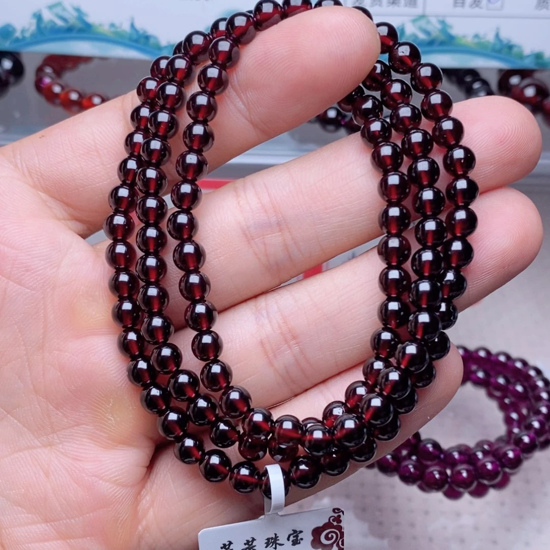 未镶嵌手链石榴石卡5.3毕业级酒红色