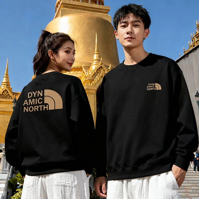 动感北面卫衣套装2025秋冬款情侣款保暖休闲上衣加绒加厚保暖