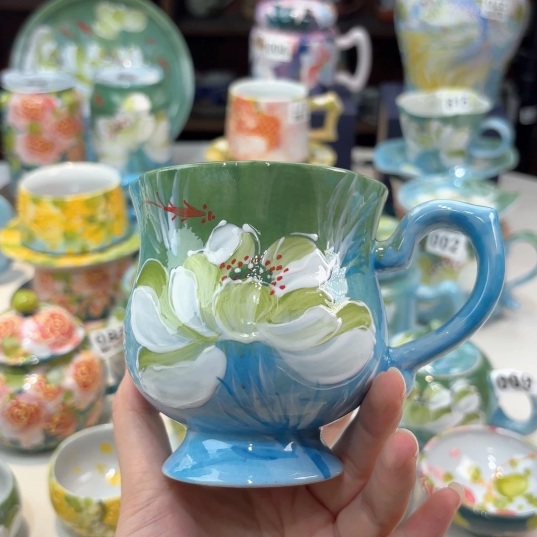 景德镇手绘高温釉下彩陶瓷茶具