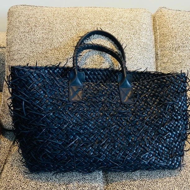 【大G精选】“名门” 羊皮流苏编织大托特包