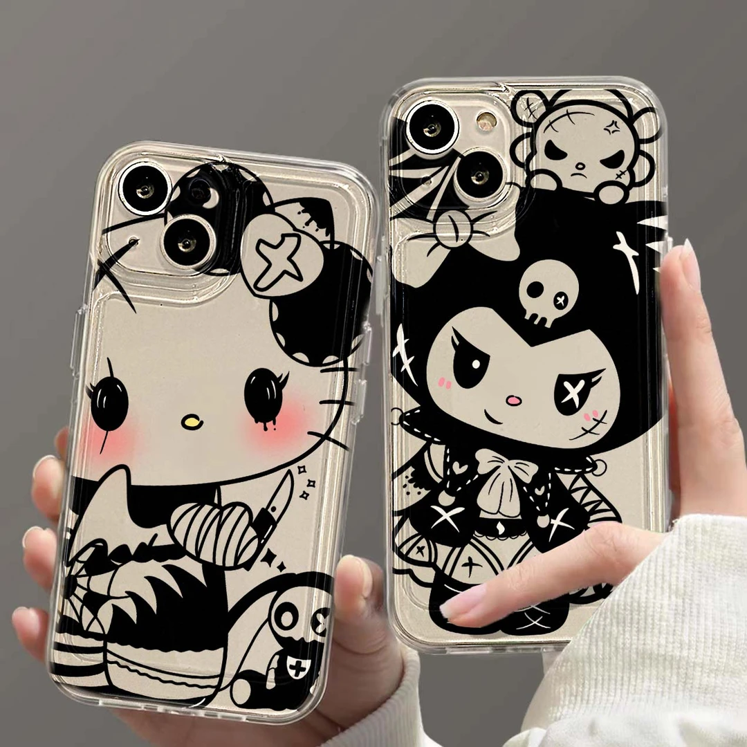 暗黑KT库洛米适用苹果15手机保护壳iphone14promax新款套13pro防