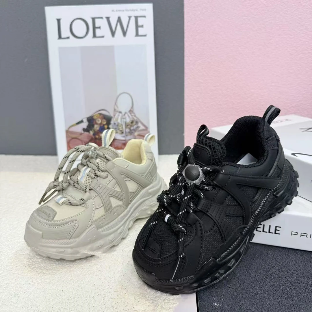 【7522】2025年四季新款儿童猪鼻扣老爹鞋轮胎底休闲鞋