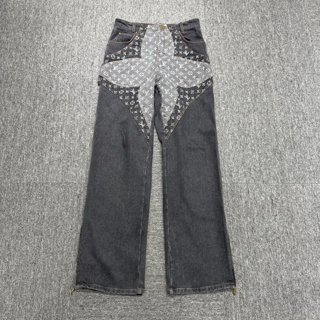 99新 LouisVuitton/路易威登 不规则裁剪牛仔裤/28码/15063