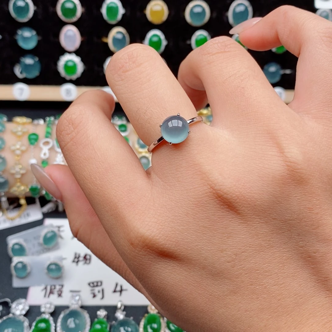 银S925镶嵌戒指翡翠