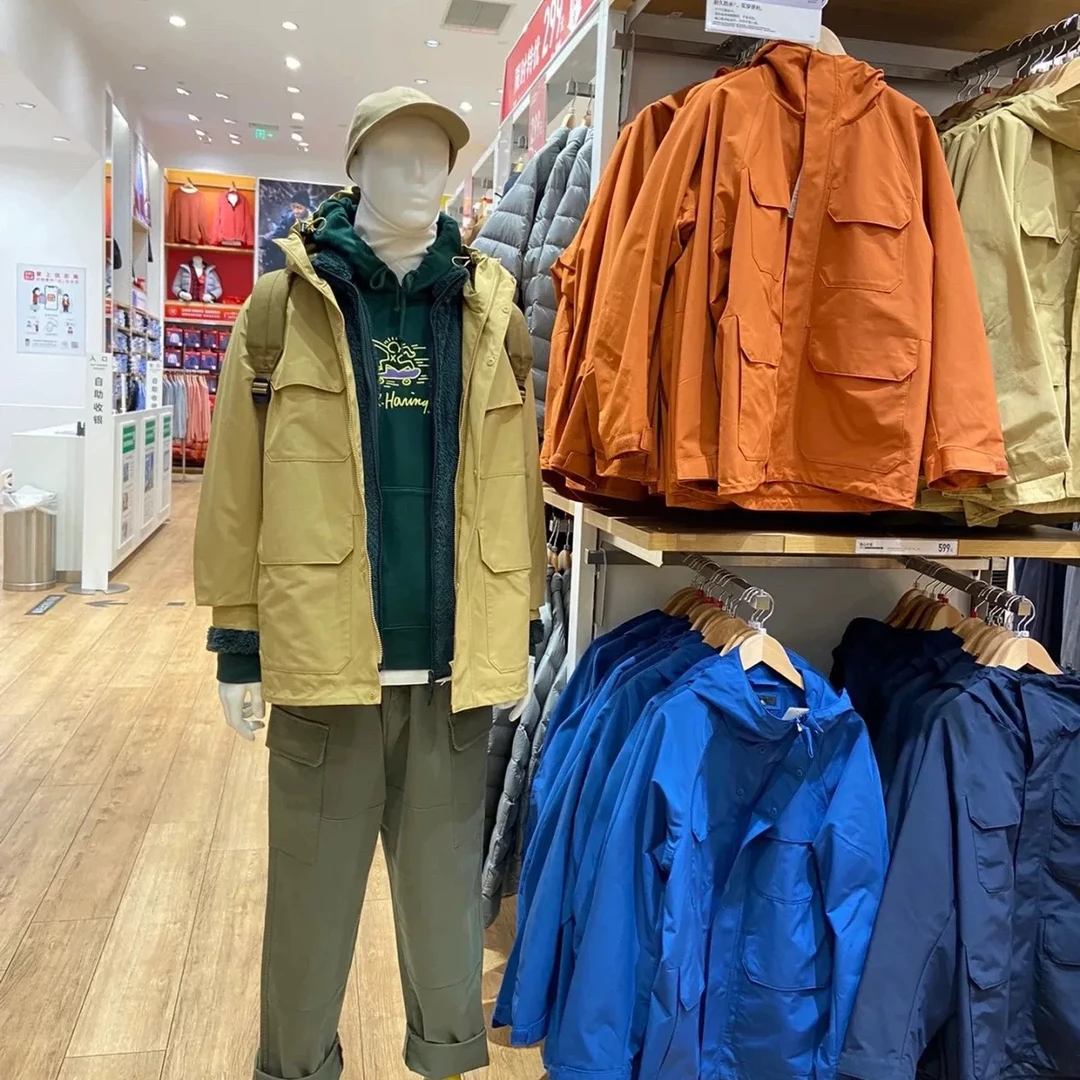 户外男士防风防泼水工装多口袋外套春秋连帽风衣时尚夹克上衣6717