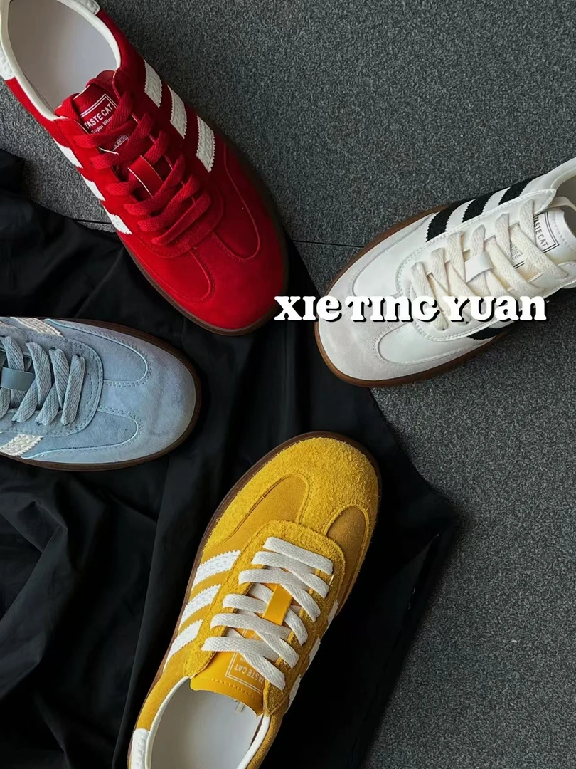 微瑕德训鞋女真皮拼色板鞋复古休闲鞋829