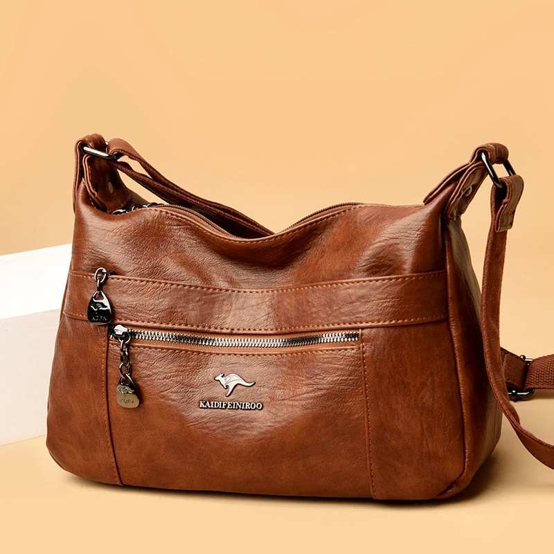 斜挎包女包2025新款时尚百搭软皮大容量单肩女士包中年女包 8610