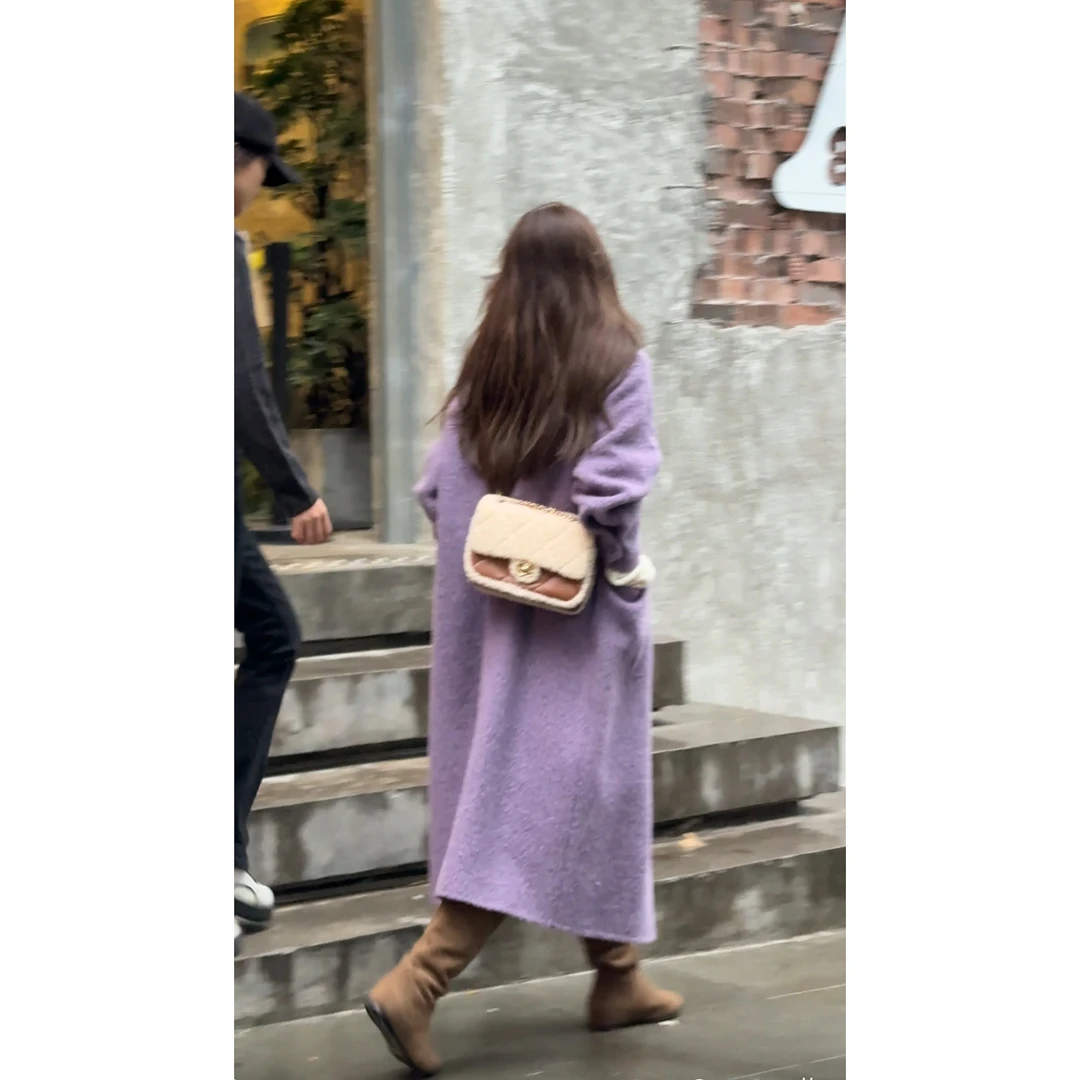 BOXUE“骨感女主”2025秋冬羊毛苏力长款轻奢大衣外套#250912W4720