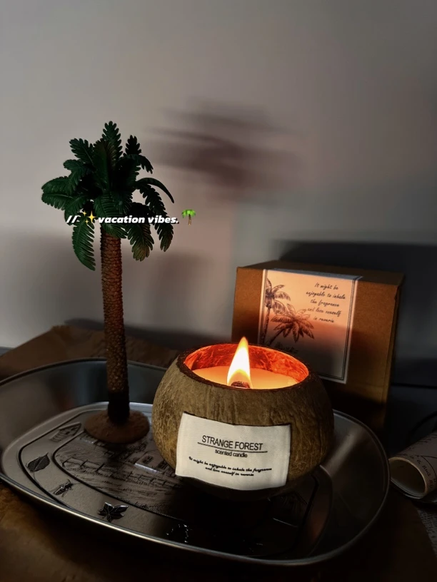 美式复古椰子壳香薰蜡烛礼盒香氛生日礼物摆件生日礼物送女生