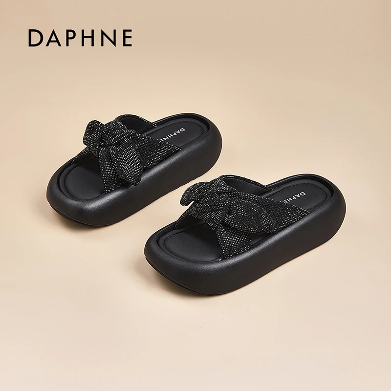 达芙妮潮流百搭凉拖鞋女夏季2025新款爆款外穿时髦洋气一字拖鞋