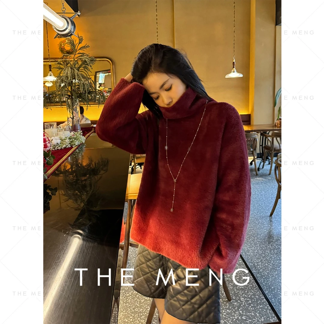 THE MENG【倩影】低调的华丽慵懒亲肤质感高领毛衣#M234E070