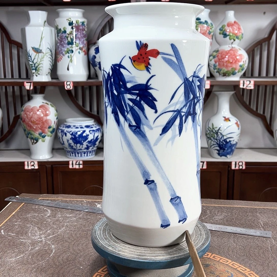 摆件景德镇陶瓷书竹