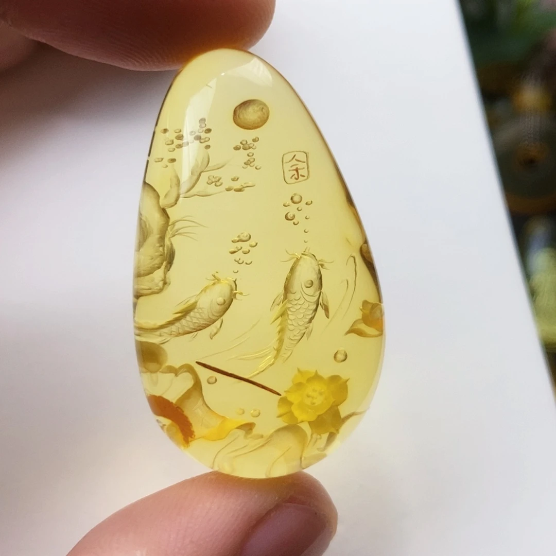 【闪购商品】未镶嵌吊坠(不含链)金珀琥珀雕刻件